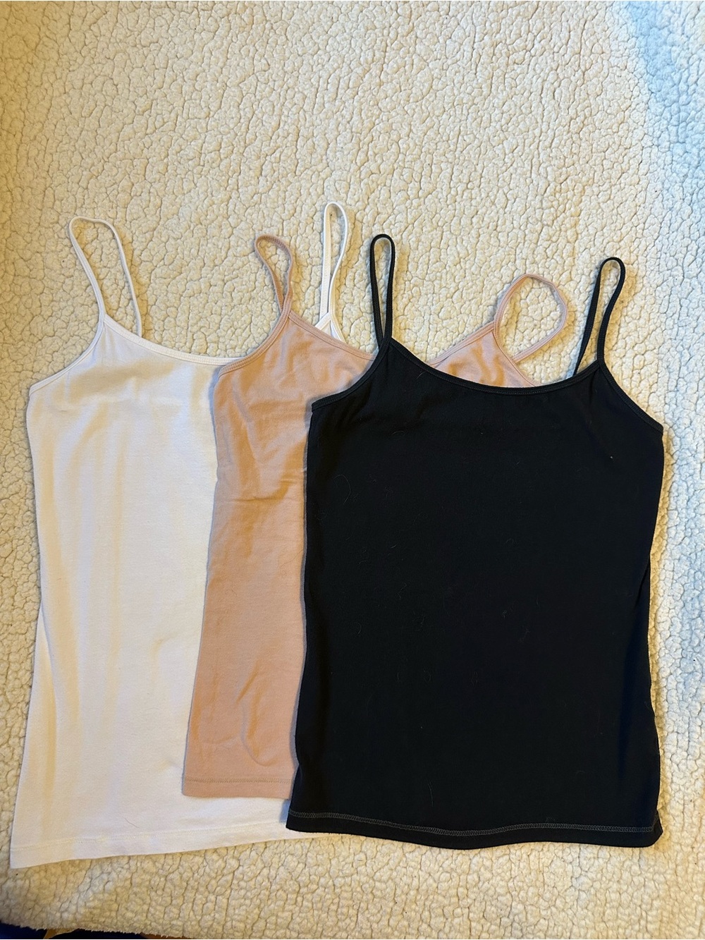 Aeropostale Women’s 3-Pack Camis - Black, White, Nude